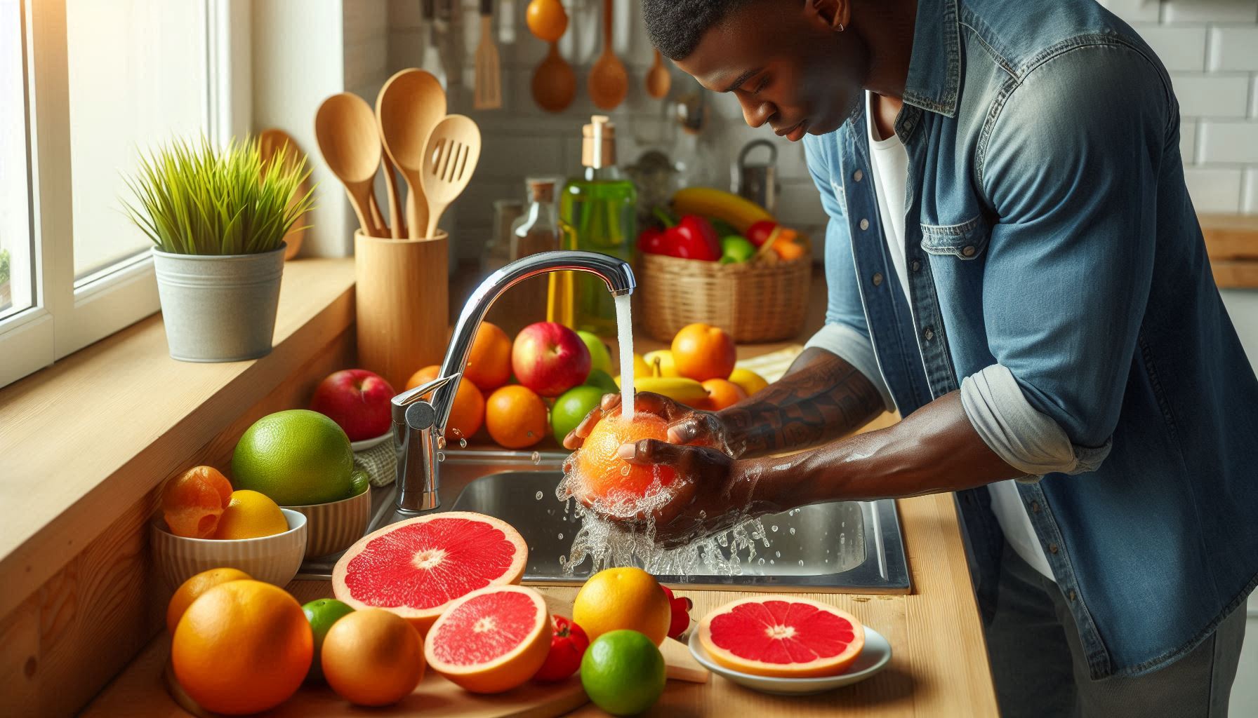 グレープフルーツの防カビ剤の落とし方